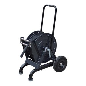 Metal a-frame hose reel trolley with 50mtrs (150 feet) of 5/16inch twin wire high pressure hose