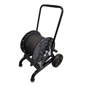 Metal a-frame hose reel trolley with 100mtrs (328 feet) of 5/16inch twin wire high pressure hose