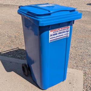 240ltr Blue Water Wheelie Bin Bowser with Float, filters and return
