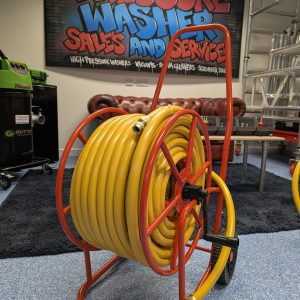 50mtr Trolley Mount Manual Hose Reel - 3/4" Extra Flex PVC Hose